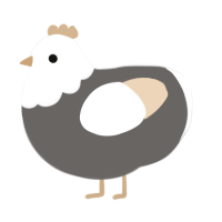 A grey and cream chicken with a head pattern