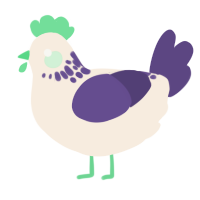 A cream and overcast chicken with a neck-speckle pattern