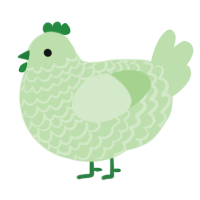 A gluppy chicken with a lace pattern