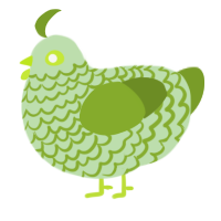 A gluppy and chartreuse chicken with a lace pattern