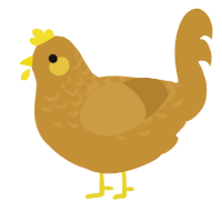 A gold chicken with a half-lace pattern