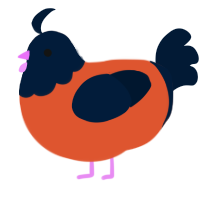 (unnamed), a vermilion and tumblr chicken with a head pattern