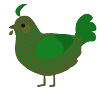 A olive and leaf chicken with a lace pattern