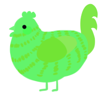 A plum and violet chicken with a bar pattern