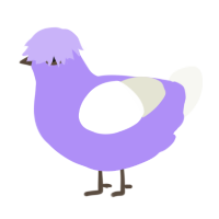 A lilac and white chicken