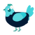 Venti, a tumblr and aqua chicken with a head pattern