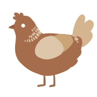 A brown and beige chicken with a neck-band pattern