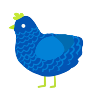 A ultramarine and sapphire chicken with a lace pattern