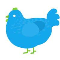 A sky chicken with a half-lace pattern