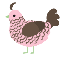 A rose and bark chicken with a lace pattern