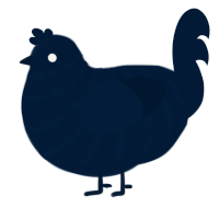 A tumblr chicken with a bar pattern