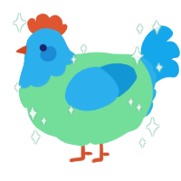 A spring and sky chicken with a head pattern