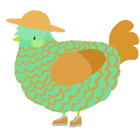 A spring and orange chicken with a lace pattern