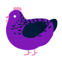 goth, a violet and tumblr chicken with a half-lace pattern