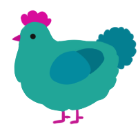A turquoise and sea chicken