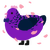 Purple Yam, a violet and tumblr chicken with a half-lace pattern