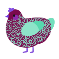 Squiggle, a fuchsia and spring chicken with a double-lace pattern