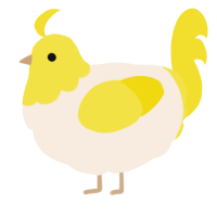A cream and yellow chicken with a head pattern