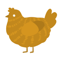A ochre chicken with a bar pattern