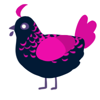 A tumblr and fuchsia chicken with a half-lace pattern