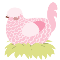 A rose chicken with a lace pattern