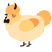 A orchid and vermilion chicken with a head pattern