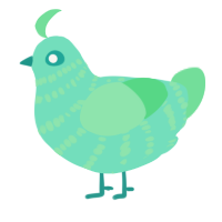 A mint and spring chicken with a bar pattern