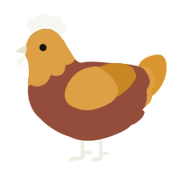 A russet and orange chicken with a head pattern