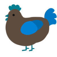 A bark and sapphire chicken