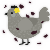 A ash chicken with a speckle pattern