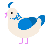 A cream and sapphire chicken with a neck-speckle pattern