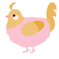 A rose and honey chicken with a head pattern