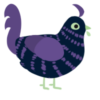 A tumblr and overcast chicken with a bar pattern