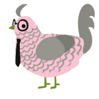 A rose and ash chicken with a lace pattern