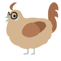 A beige and brown chicken