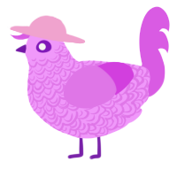 A lavender and orchid chicken with a double-lace pattern