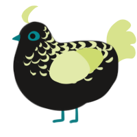 A sable and lemon chicken with a half-lace pattern