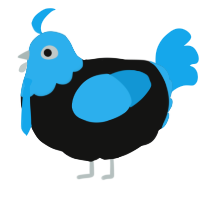 A black and sky chicken with a head pattern