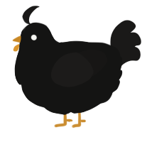 A black and sable chicken