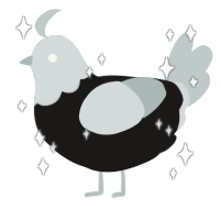 A sable and silver chicken with a head pattern