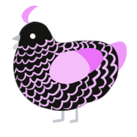 (unnamed), a black and lavender chicken with a lace pattern