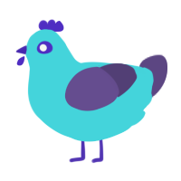 Magnetar, a aqua and overcast chicken