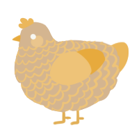 A beige and honey chicken with a lace pattern