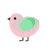A rose and spring chicken with a half-lace pattern