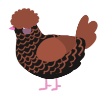 A sable and russet chicken with a lace pattern