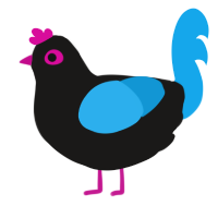 A sable and sky chicken