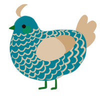 (unnamed), a sea and beige chicken with a lace pattern