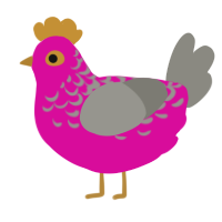 A fuchsia and ash chicken with a half-lace pattern