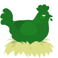 A leaf chicken with a neck-speckle pattern