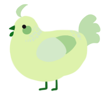 A apple and gluppy chicken with a neck-band pattern